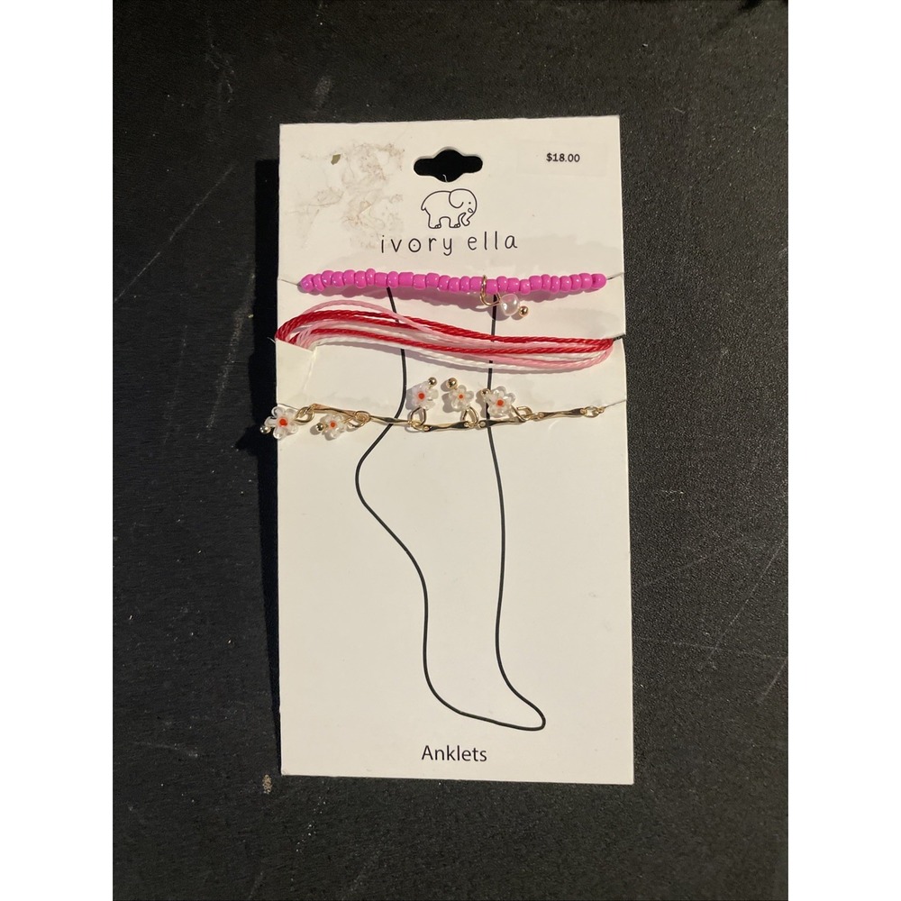 Ivory Ella Anklets Extender Easter Gift, Colorful Girls Three Piece